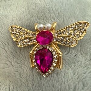 Pretty in Pink Crystal Bee Brooch